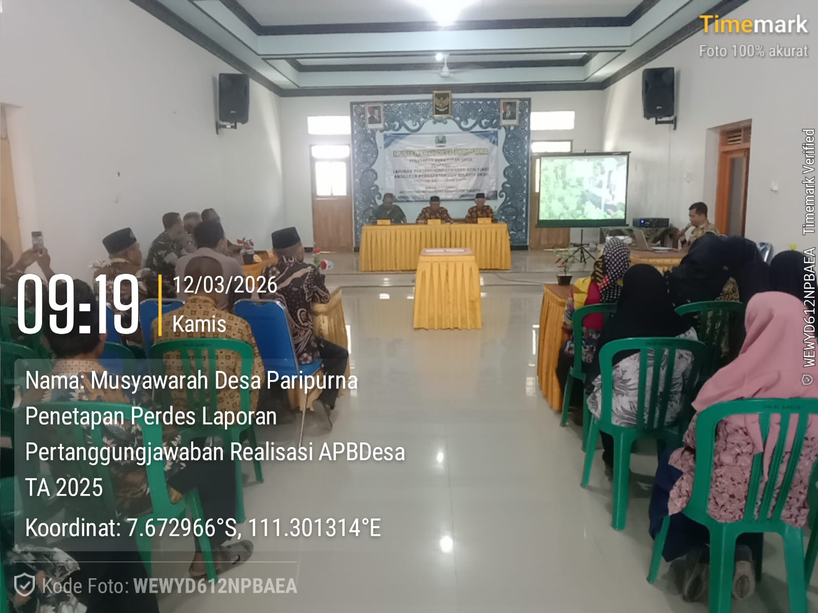MUSYAWARAH DESA LAPORAN PERTANGGUNGJAWABAN REALISASI APBDESA TAHUN ANGGARAN 2025
